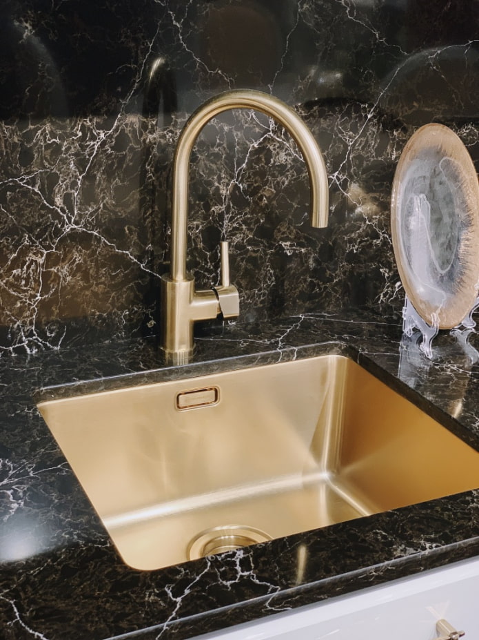 gold sink with mixer