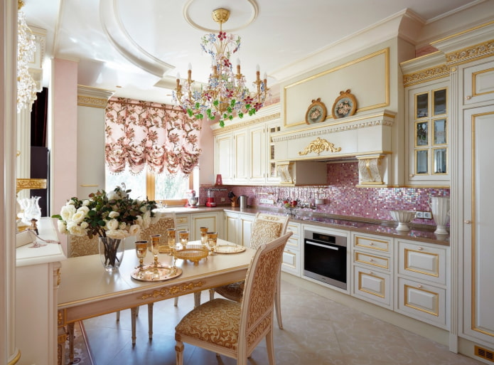 Empire style kitchen with gold