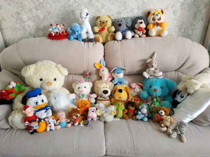 Stuffed toys in the living room
