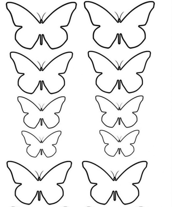 pattern ng butterflies ng iba't ibang laki
