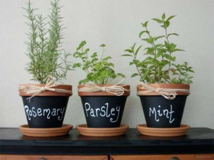 painted pots with inscriptions