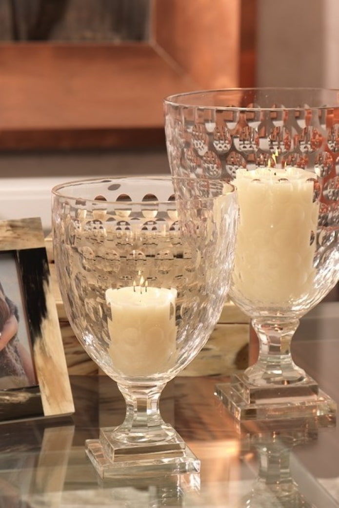 Candles in vases