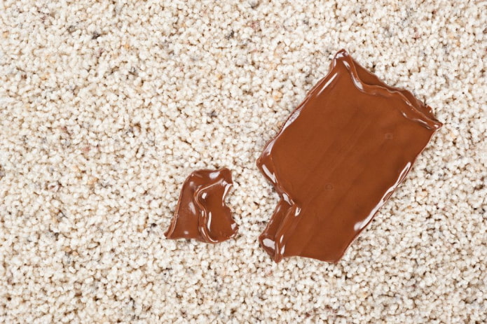 remove chocolate from carpet
