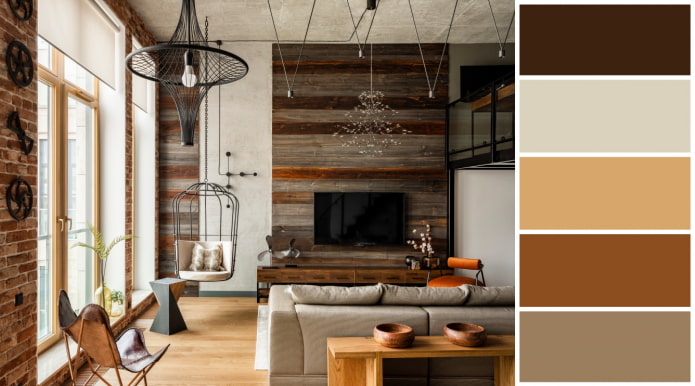 Gray-brown living room