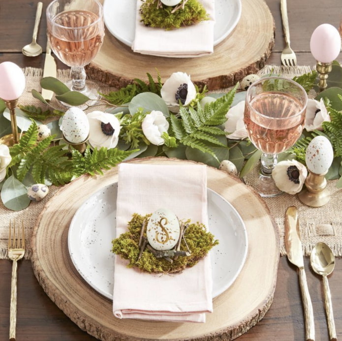 table setting in eco style