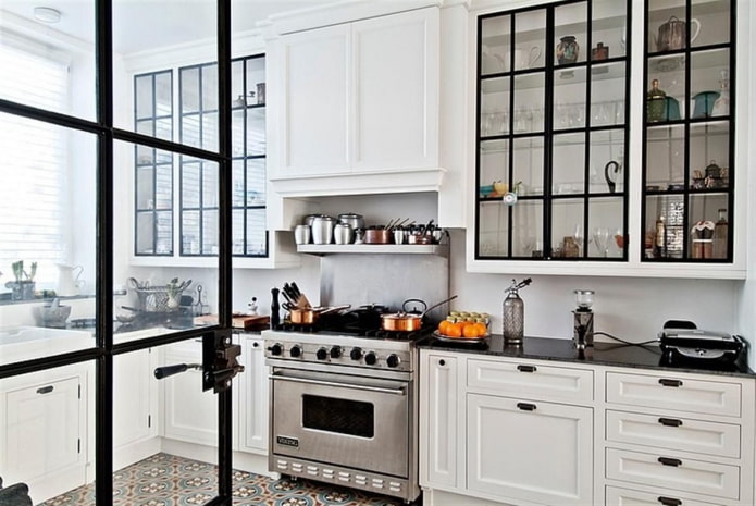 black and white scandi kitchen