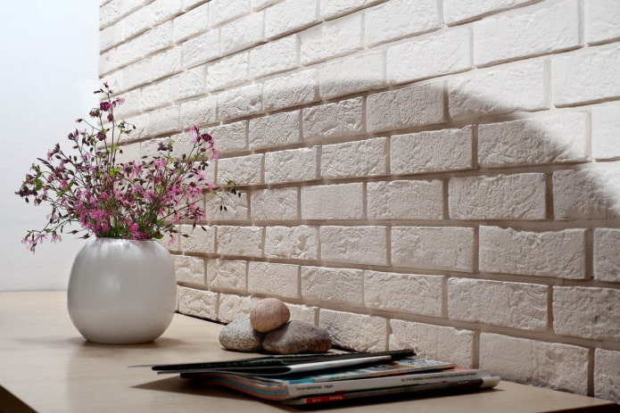 Plaster brick wall