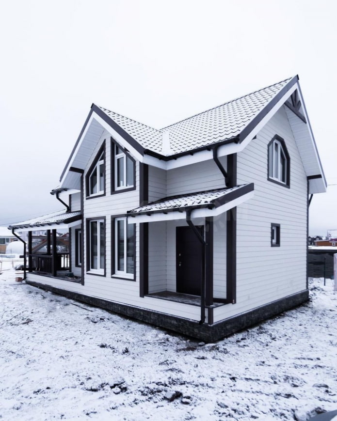 frame house in winter
