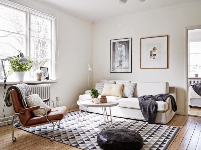 living room in scandinavian style