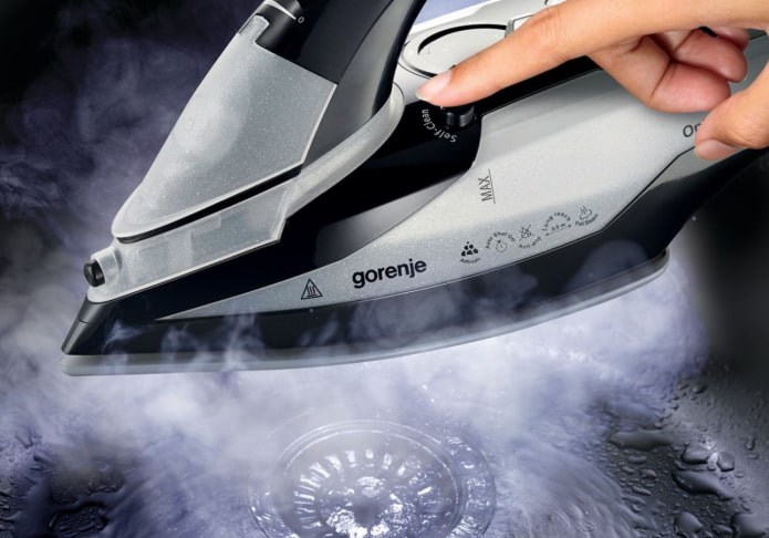 self-cleaning function in the iron