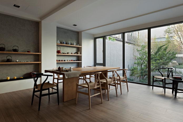 minimalistic dining room in the house