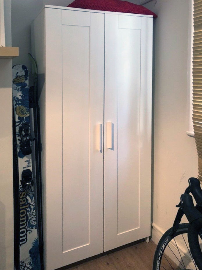 White two-door wardrobe