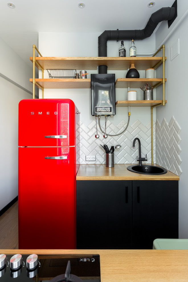 Red refrigerator