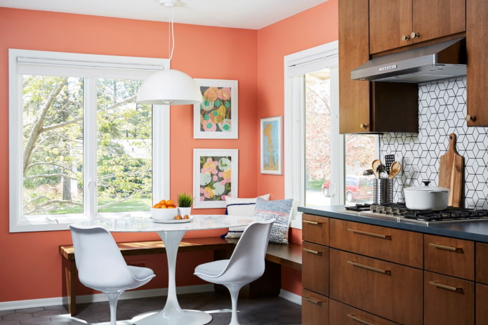 bright walls in the kitchen