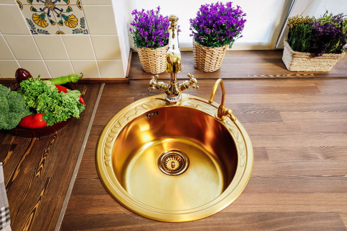 gold sink for kitchen