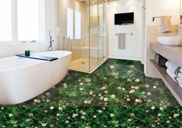 Bulk 3D-Boden im Badezimmer