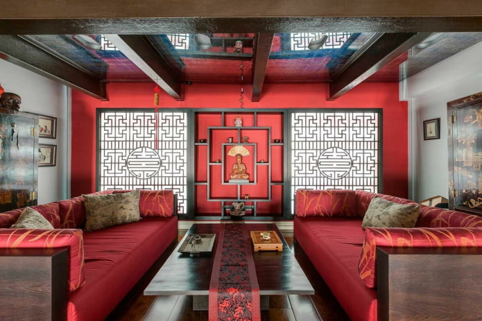 kínai stílusú nappali dekoráció