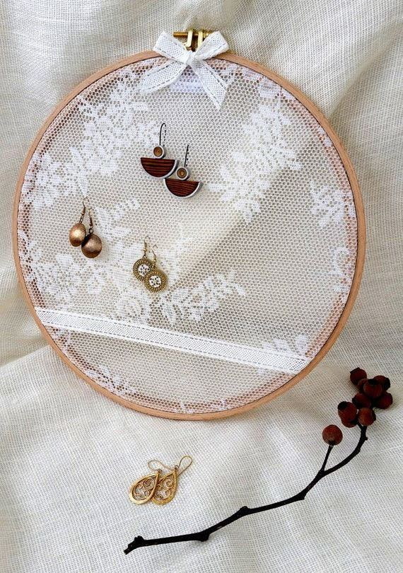 Embroidery hoops and tulle