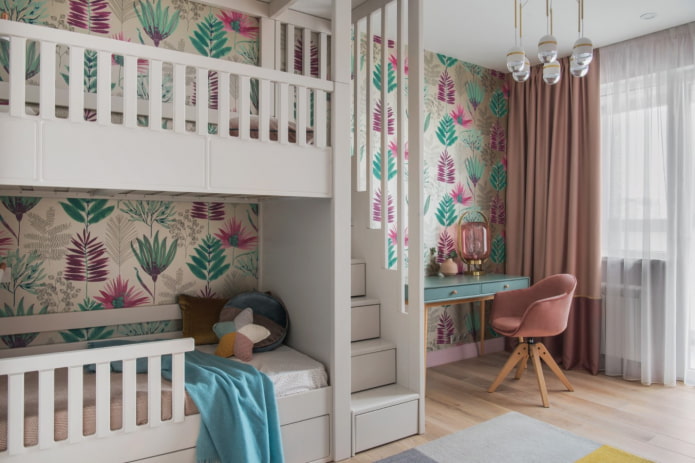 arrangement of furniture in the nursery for two