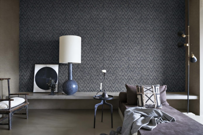 textile wallpaper in the interior
