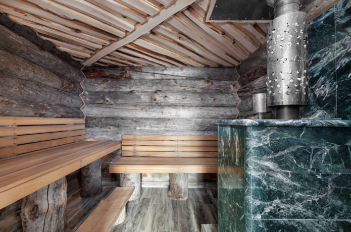 steam room decoration with marble