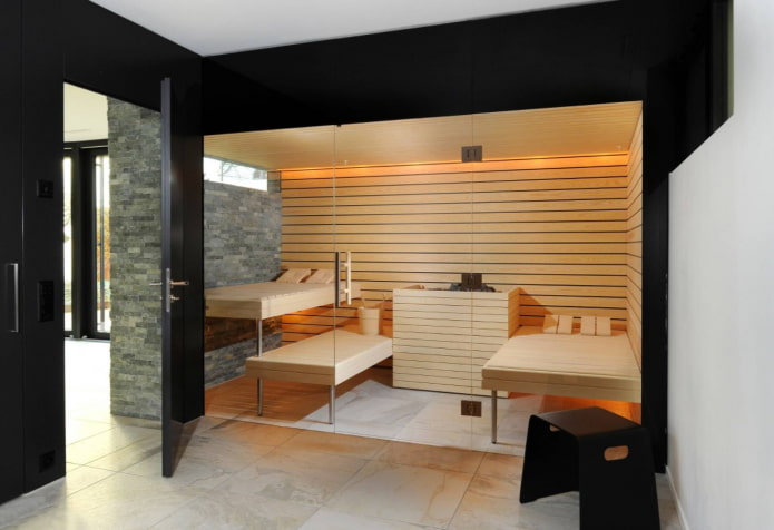 Sauna in einem modernen Haus