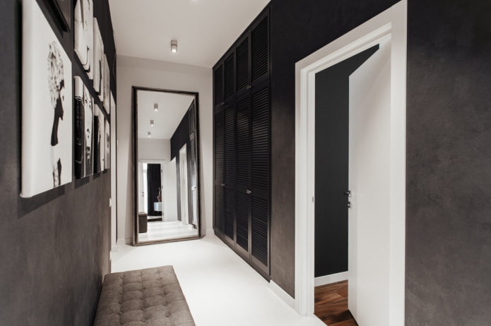 built-in wardrobe with louvered doors