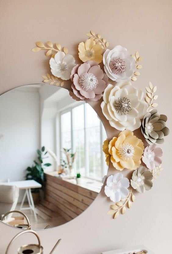 Framing the mirror with flowers