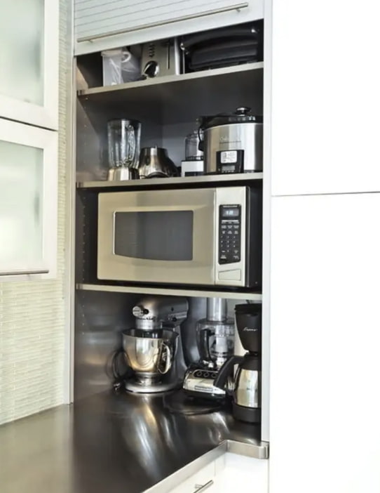 small appliances in the closet