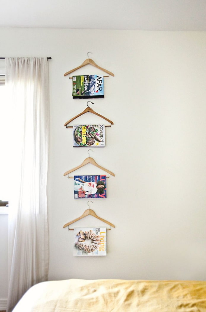 Magazines on hangers