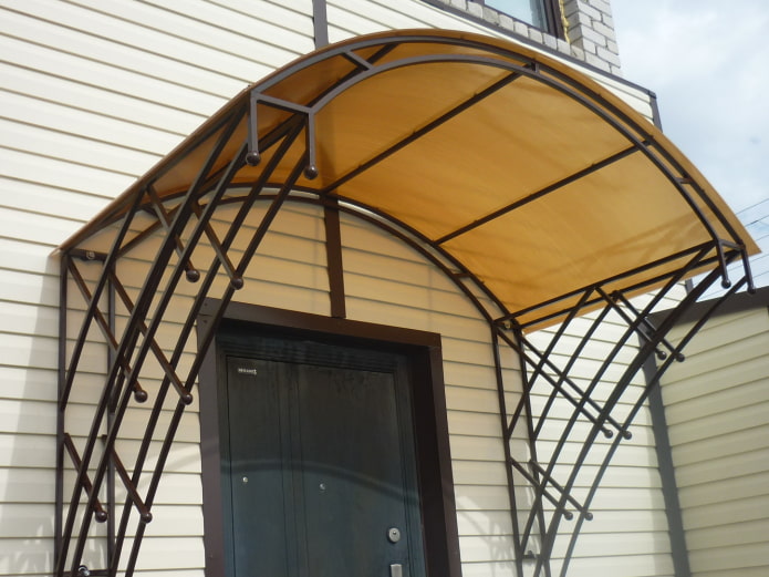 polycarbonate canopy over the porch