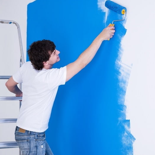 Paint the wall with a roller