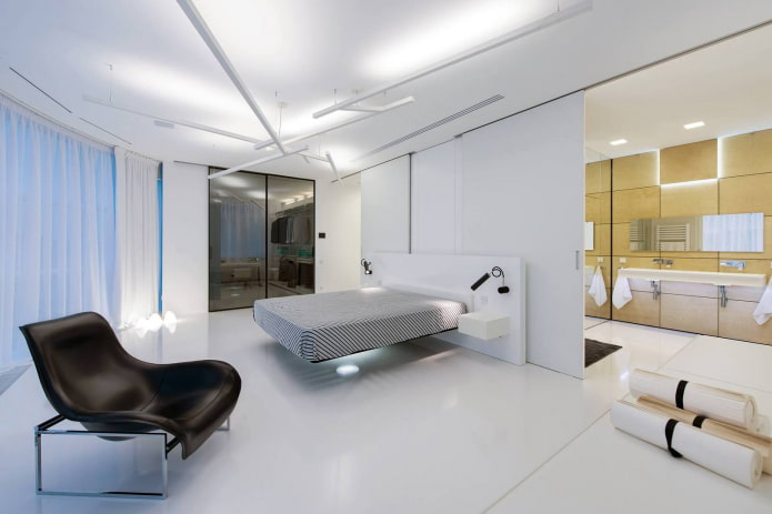 bedroom with floating bed