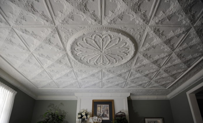 ceiling tiles in the interior