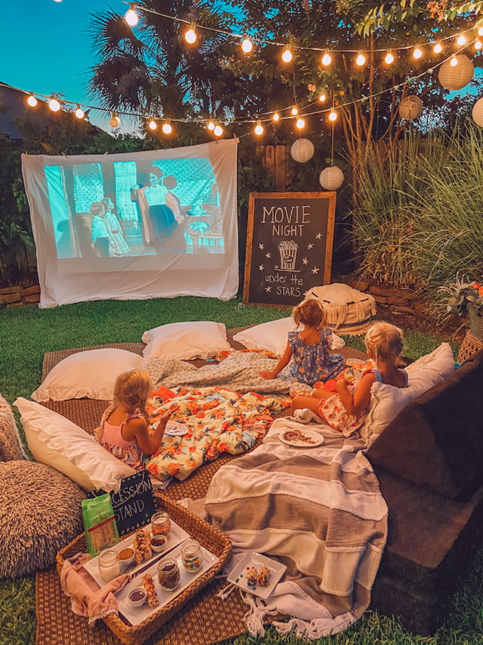 Open-air cinema viewing