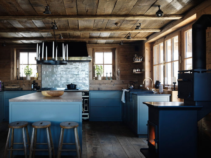 dark blue matte kitchen