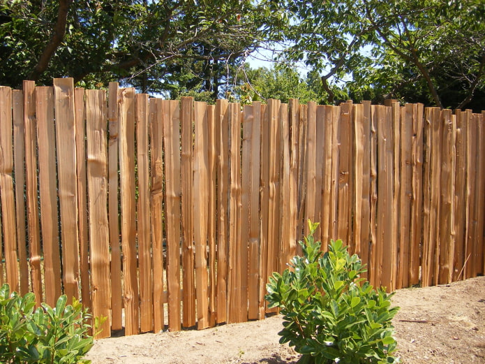 Fence with planks vertically