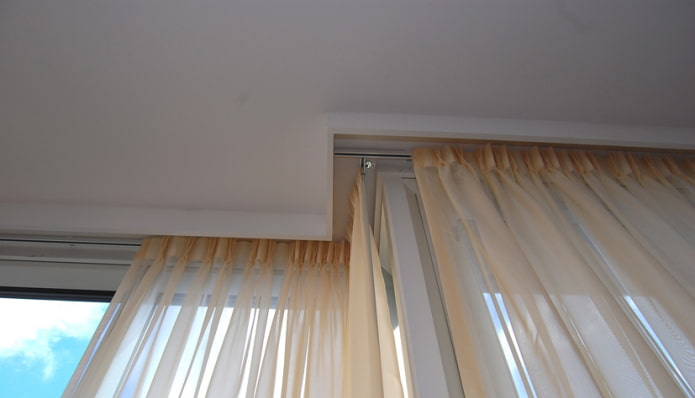 fixing curtains to the ceiling