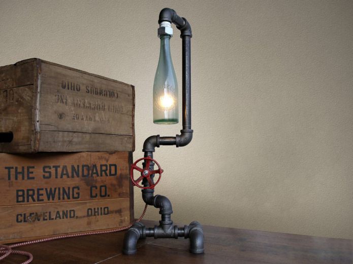 floor lamp made of pipes