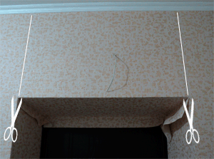 how to glue wallpaper over a doorway