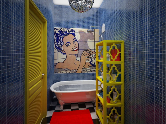 bathroom in the style of pop art