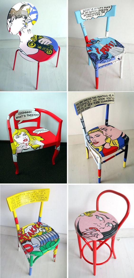 Stühle im Stil der Pop Art