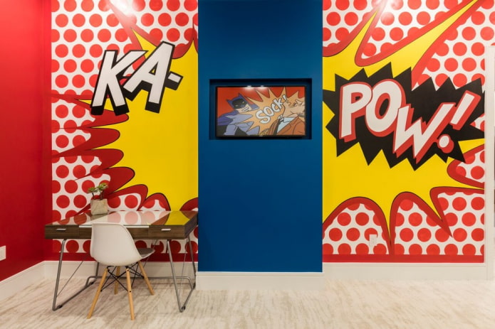 wall decoration in the style of pop art