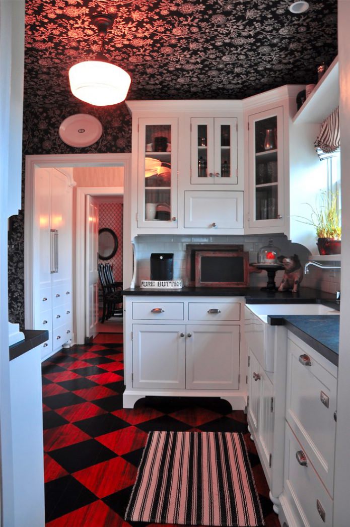 Black and red floor