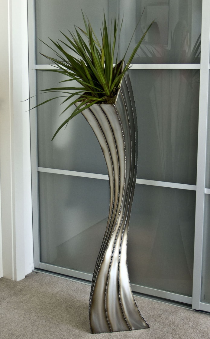 metal vase of unusual shape