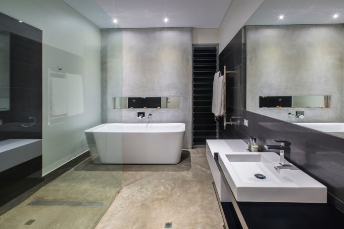 modern fürdőszoba belső