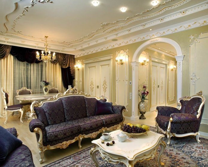 ентеријер дневне собе у барокном стилу