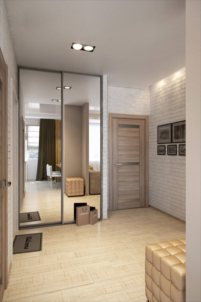 entrance hall in the design of the apartment 58 sq. m.