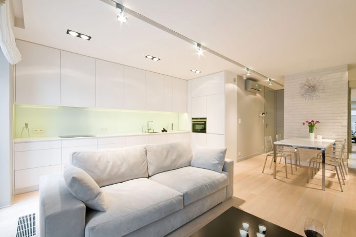 Wohnküche Interieur in Weiß