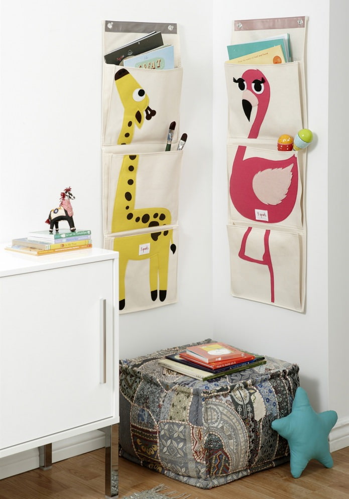 pockets for storing toys in the children's room
